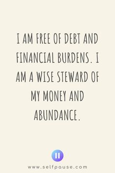 Debt Elimination Affirmations – Selfpause Getting Out Of Debt Quotes, Debt Free Aesthetic Pictures, Affirmation For Financial Abundance, I Am Debt Free Affirmation, No Credit Card Debt, Debt Free Manifestation, Debt Payoff Aesthetic, Zero Debt Aesthetic, Debt Free Living Vision Board