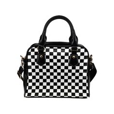 "Colors: black, white, ♥ See our other checkered items here: https://www.etsy.com/shop/BlueStarTrader?search_query=checker So Cool! Black and white checkered satchel handbag. The purse easily holds 4 standard bottles of water standing up. The design is printed on both sides. The sides, bottom, handle and trim are black. * Manufactured with premium water-resistant PU vegan leather. * Features comfortable and sturdy carrying straps with high-quality stitching for long-lasting durability. * Include Cheap White Satchel With Large Capacity, Cheap Everyday Black Bag Strap, Cheap Satchel Shoulder Bag With Adjustable Straps, Cheap White Shoulder Bag With Canvas Lining, Cheap Black Shoulder Bag With Zipper Closure, Cheap Black Canvas Satchel, Cheap Colorful Shoulder Bag, Cheap Shoulder Satchel For Shopping, Colorful Cheap Shoulder Bag