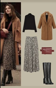 Long Skirt With Long Boots, Long Dress Coat Outfit, Midi With Boots, Long Skirt And Coat Outfit, Long Boots Winter Outfit, Winter Skirt Style, Long Skirt Outfit Work, Outfit With Long Black Boots, Midi Skirts With Boots