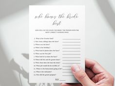 someone holding up a card that says, who belongs the bride best?