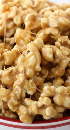 a bowl filled with nuts on top of a table