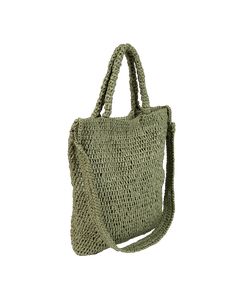 td {border: 1px solid #ccc;}br {mso-data-placement:same-cell;}Straw Maxi bag with an artisanal feel and two handle lengths. A great way to adapt to different occasions. Very practical and versatile a chic and casual accessory. Features:td {border: 1px solid #ccc;}br {mso-data-placement:same-cell;} 17"H x 16" W;  Short handle 5";  Strap 15" long that hoops through bag;  Strap width 1 3/4";  Lined, no pockets; Style#723-412-007br {mso-data-placement:same-cell;}br {mso-data-placement:same-cell;}br Green Crochet Bag With Removable Pouch For Daily Use, Versatile Green Shoulder Bag With Braided Handles, Green Crochet Travel Bag With Two Handles, Green Crochet Travel Bag With Double Handle, Everyday Green Crochet Crossbody Bag, Green Everyday Shoulder Bag With Braided Handles, Green Shoulder Bag With Braided Handles For Everyday, Green Woven Shoulder Bag With Double Handles, Casual Green Hobo Bag With Top Carry Handle