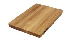 a wooden cutting board on a white background