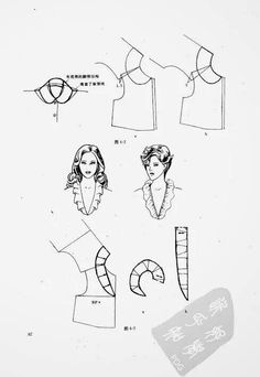 an old fashion sewing pattern with different types of clothing