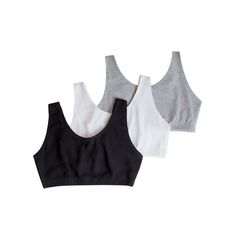 The Fruit of the Loom Women's Tank Style Cotton Sports Bra is a smart addition to every womans wardrobe. Lightweight and comfortable, this cotton pullover sports bra is perfect for leisure or for the gym. No need to worry about bra straps falling down, these wide tank style straps will keep you supported throughout the day. Designed with soft, stretch cotton for a flexible fit. An active lifestyle requires a brand that can give support and comfort. Fruit of the Loom has been a leader in affordable undergarments for more that 160 years. Our Unconditional Guarantee insures that you get the best product every time or your money back. So run, jump, bike, or sprint happy with Fruit of the Loom. Size: 42.  Color: Multicolor.  Gender: female.  Age Group: adult. Comfortable Seamless Cotton Tops, Basic Seamless Cotton Activewear, Cotton Sportswear Tops For Everyday, Everyday Cotton Sportswear Tops, Cotton Sports Bra, Cotton Bras, Cotton Pullover, Black Bra, Womens Bras