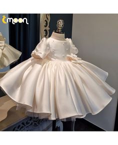 Get 10% off now! Buy high-end ballgown ruffled satin flower girl dress with pearls at cheap price online. Free stable shipping and pro custom service since 2009. Princess Style Satin First Communion Dress, First Communion Ball Gown With Ruffles, Princess Style Satin Dress For First Communion, Satin Princess Dress With Ruffles, Elegant Ruffled Pageant Dress For First Communion, Elegant Ruffled Pageant Dress For Prom Season, Satin Ruffle Dresses For Baptism, Elegant Satin Princess Dress For Pageant, Elegant Satin Ball Gown For Dress-up