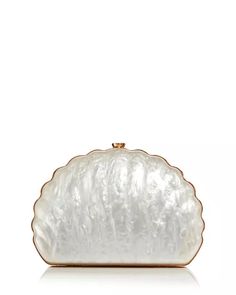 AQUA - Shell Bag - 100% Exclusive Elegant Shopping Pouch Clutch, Elegant White Clutch For Shopping, Designer Evening Bags, Aqua Outfit, Aqua Bag, Seashell Wedding, Michael Kors Shop, Shell Bag, Wedding Flats