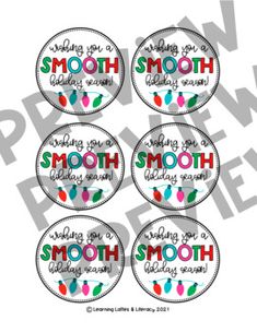 six round stickers with words on them that say, making you a smoothy smooth