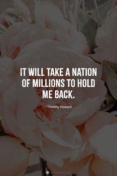 flowers with the quote it will take a nation of millions to hold me back