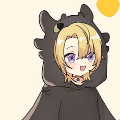 an anime character wearing a black bear costume