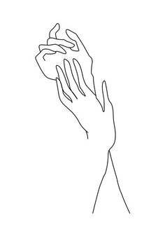 a line drawing of a hand holding something