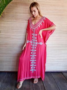 ⁉️CAN YOU BELIEVE IT⁉️ 👌😍 Now selling at $69.00 😍👌 LONG DRESS TUNIS Raspberry/ Turquoise Sequin by Lemongrass Bali Boutique Coral Embroidery, Soft Turquoise, Seminyak Bali, Turquoise And Coral, Raspberry Color, Boho Dresses, Chic Clothing, Clothing Stores, Selling Products