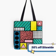 Soft polyester canvas shopping bag with edge-to-edge print on both sides. Fully lined for extra strength. Three sizes to choose from. Memphis design from the 1980's Memphis Design, Canvas Shopping Bag, Print Tote, Medium Bags, Printed Tote Bags, Tote Bag Design, Cotton Totes, Cotton Tote Bags, Large Bags