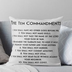 the ten commandments throw pillow