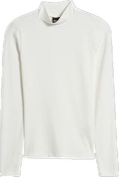 Spring White Mock Neck Top For Work, White Long Sleeve Turtleneck For Work, Classic Long Sleeve Mock Neck Top For Work, White Turtleneck Tops For Work, White Long Sleeve Mock Neck Top For Layering, Fitted Long Sleeve Mock Neck Top For Work, Mock Neck Top, Wardrobe Staples, Mock Neck