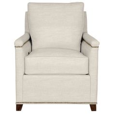 the arm chair is upholstered and ready to be used as an accent piece