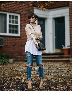 Kryzada Rodriguez, Casual Friday Work Outfits, Work Vibes, Comfy Fall Outfits, Look Jean, 40 Fashion, Winter Attire, Pixie Hair, Denim Wear