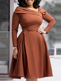 SkuCY-!134320MaterialCotton-blend StylePlus Size , Long Sleeves FeatureSolid Color NecklineAsymmetric Collar OccasionCasual , Urban , Simple , Original Creation SeasonsSpring , Autumn TypeMidi Dresses ColorBROWN,BLACKSizeL,XL,2XL,3XL,4XL,5XL Please consult the size chart we provide for this item's measurements to help you decide which size to buy.Please note: There may be 1-3cm differ due to manual measurement.CMINCHBustWaistLengthL9680110XL100861112XL108941123XL1181041134XL1281141145XL140126115 Office Outfits Women Plus Size, Winter Tips, Corporate Dress, Plus Size Party Dresses, Elegant Dresses Classy, Office Outfits Women, Classy Dress Outfits, Black Work, Classy Work Outfits