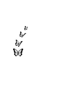 three butterflies flying in the sky on a white background