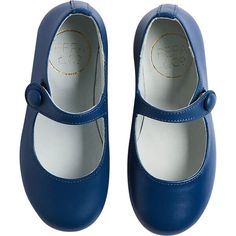 Flat Leather Mary Janes With Heel Strap, Leather Mary Janes With Ankle Strap And Removable Insole, Casual Leather Mary Janes With Heel Strap, Blue Closed Toe Mary Janes, Leather Mary Jane Shoes, Royalty Fashion, Kids Leather Shoes, Oxford Blue, London Shoes