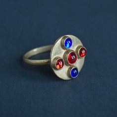 Replica of the Merovingian / Frankish ring, 5th century A.D. Brass, glass stones.  If you want this ring in different size or finish, please contact us. Solid silver option is also available. Gem Cuts, Migration Period, Medieval Accessories, Period Jewelry, Medieval Rings, Custom Badges, Glass Gems, Brass Glass, Costume Design