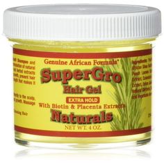 With Biotin & Placenta Extracts Stimulates Hair Growth Thickens Thinning Hair Prevents Hair Loss & Super Conditions The Hair Size: 4 OZ.  Color: Black. African Hair Growth Products, Natural Hair Gel, Baking Soda Shampoo, Hair Growth Serum, Super Hair, Hair Healthy, Hair Control, Styling Gel, Herbal Extracts