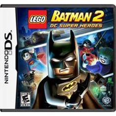 the lego batman 2 dc super - heros game for nintendo ds is shown in this image