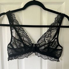 Brand New Lise Charmel Black Lace Plunge Bra In 32b (May Fit 34b, 32c). No Tags, Never Worn, Was A Gift. Evening Sheer Lace Bra, Elegant Lace V-neck Bra, Elegant V-neck Lace Bra, Black Delicate Lace Bra For Evening, Black Delicate Lace Evening Bra, Sheer Lace Bra For Night Out, Delicate Lace Bra For Night Out, Fitted Lace V-neck Bra, Lace V-neck Fitted Bra