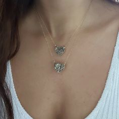 "Stunning Pyrite Cluster Necklaces ✨ Pendants are gold plated just around the edges of the stone so you can soak in the crystal vibes. Chains are gold fill 16\" -18\" adjustable in length. Pyrite energizes and overcomes fatigue. It will block any negativity and protect. Pyrite also brings good luck and money. 💎 This Crystal Pyrite was formed 350 million yrs. ago in Illinois, USA About the crystals: All crystals and gemstones are carefully chosen by myself from several vendors I have come to kno Gold Minimalist Crystal Necklace With Natural Stones, Minimalist Gold Crystal Necklace With Natural Stones, Healing Gold Necklaces With Raw Stone, Dainty Gold Necklace With Raw Stone, Everyday Gold Jewelry With Raw Stone, Gold Crystal Healing Necklaces 14k Gold Filled, Gold Necklace With Raw Stone For Everyday, Everyday Gold Necklace With Raw Stone, Crystal Vibes