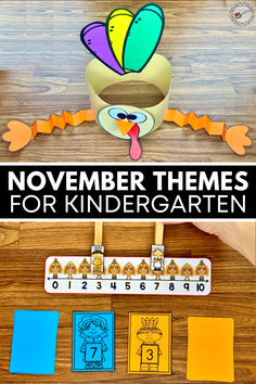 the november theme for children's activities including numbers, shapes and colors to help them learn