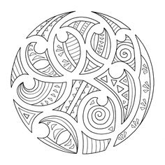 an intricate design in black and white with swirls on the bottom, which looks like a