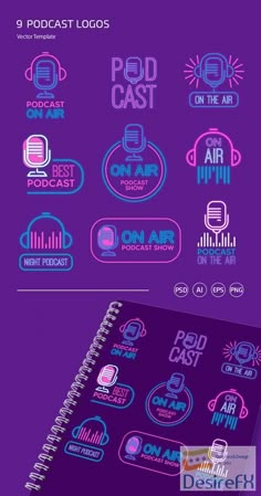 an image of a purple and blue logo set