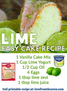 Lime Pound Cake, Lime Desserts, Lime Cake, Lime Recipes, Bundt Cakes Recipes