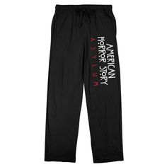 Unleash your dark side with these men's black American Horror Story sleep pajama pants. Adorned with white letters that spell out the series logo, these pants showcase a custom design that pays tribute to the chilling allure of the iconic show. Crafted with a comfortable blend of 60% cotton and 40% polyester, they offer a cozy and durable fit. The drawstring adjustable elastic waistband ensures a secure and personalized feel. Embrace the darkness in style with these high-quality American Horror Story Logo, Twin Peaks 1990, Mens Sleepwear, Sleep Pants, Pants Large, Twin Peaks, Horror Story, Black American, Pajama Bottoms