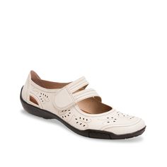 Ros Hommerson-Chelsea Mary Jane Flat Draw attention to your foot with the Ros Hommerson Chelsea Mary Jane flat. The printed pattern on the supple upper adds to the style, while the padded insole and flexible outsole improve the comfort. Comfortable White Slip-on Flats, Comfortable White Slip-ons With Flat Heel, Comfortable White Flats With Round Toe, Comfortable White Flat Heel Slip-ons, Comfortable Cream Slip-on Flats, White Flat Heel Walking Shoes, White Leather Slip-on Flats, Comfortable White Walking Shoes For Spring, Comfortable White Spring Walking Shoes