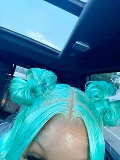 Colored Wig Styles For Black Women, Teal Hair, Hairstyle Inspo, Hot Hair Styles