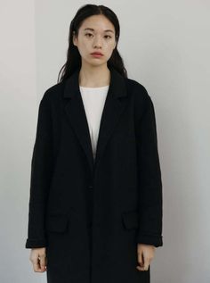 Black full-length oversized coat designed to last the test of time and be worn by all. handsewn in a wool-like blend that combines warmth and texture. perfect to style for daily wear or occasions.    - unisex  - 30% wool 70% polyester  - imported Oversized Black Wool Blazer, Black Wool Outerwear For Everyday, Oversized Black Long Coat Blazer, Relaxed Fit Wool Outerwear, Black Winter Blazer For Everyday, Winter Black Everyday Blazer, Everyday Winter Black Blazer, Black Everyday Winter Blazer, Oversized Black Long Blazer