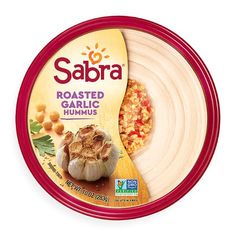 Sabra Hummus Roasted Garlic MirchiMasalay Roasted Garlic Hummus Recipe, Hummus Brands, Pretzel Burger, Garlic Hummus Recipe, Gluten Free Hummus, Roasted Garlic Hummus, Breastfeeding Snacks, Garlic Hummus