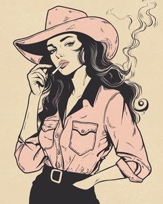 Postcards Inspiration, Drawing Of A Woman, Montana Art, Cowgirl Tattoos, Cowboy Chic, Retro Cowboy, Cowgirl Art, Western Aesthetic, Vintage Cowgirl