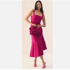 Simple, Chic And Sexy. What More Do You Want In A Dress? Fits Like A Glove. Hugs Where You Want. Love This Color. Wear With A Jean Jacket And Sneakers Or Add Some Edge With A Leather Moto Jacket And Heels. You Can Also Wear To A Wedding Or A Shower Or Special Event. See Photos For Details. Message With Questions. Flirty Pink Midi Dress For Evening, Flirty Pink Midi Dress For Cocktail, Flirty Pink Midi Cocktail Dress, Asymmetrical Pink Midi Dress For Evening, Chic Pink Midi Dress With Asymmetrical Neckline, Flirty Asymmetrical Hem Midi Dress For Cocktail, Pink Flirty Dress With Asymmetrical Neckline, Flirty Pink Dress With Asymmetrical Neckline, Flirty Pink Dresses With Asymmetrical Neckline