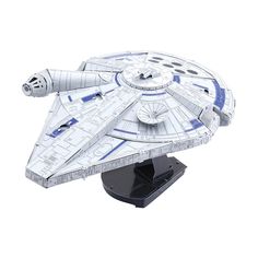 a model of the millennium falcon from star wars is shown on a white background,