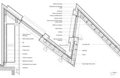 an architectural drawing shows the various sections of a building that are connected to each other