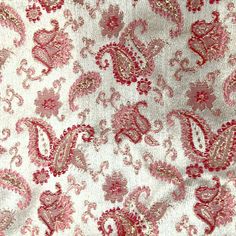 a red and white paisley print fabric