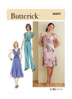 a women's dress and pants sewing pattern from butterick