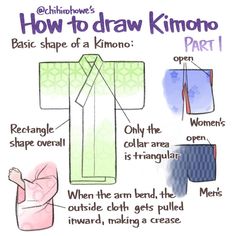 how to draw kimono part 1 - basic shape of a kimono and instructions