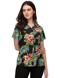 Find ideas๏ฟฝand inspiration for Womens Short Sleeve Casual Aloha Button Down Hawaiian Shirt For Women, Womens Tops