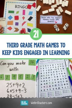 several different activities for kids to do with their math skills