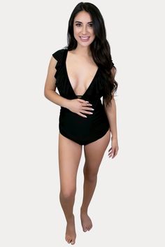 Size: 1 Maternity Swimsuits, Maternity Clothes Summer, Summer Maternity, Maternity Swimsuit, Pregnancy Looks, Summer Pregnancy, Cool Mom, Ruffled Top, Clothes Ideas