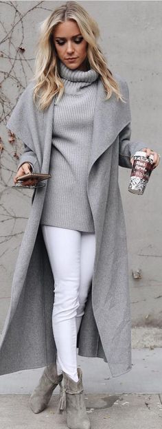 what to wear this season - winter 10 best outfits High Street Fashion, Grey Coat, Womens Fashion For Work, Inspired Outfits, Looks Style, Fashion 2017