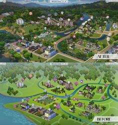 Sims 4 Willow Creek Map Ideas, Sims 4 Map Replacements, Sims 4 Newcrest Map Ideas, Sims 4 Willow Creek, Los Sims 4 Mods, 4 Family, Sims 4 Traits, Cc Sims4, Sims 4 Family